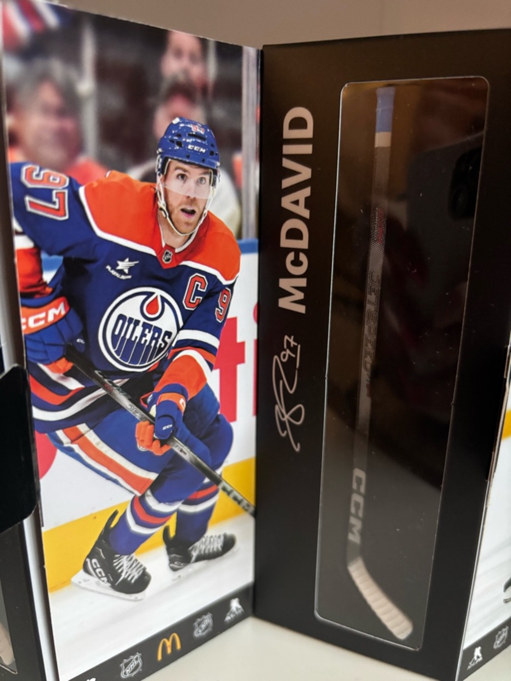 McDonald's McDavid Edmonton Oilers Blue Orange Hockey Figure Playset